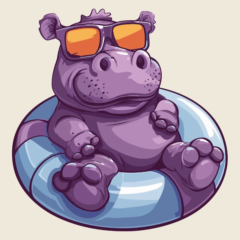 Nilpferd Sommer Comic