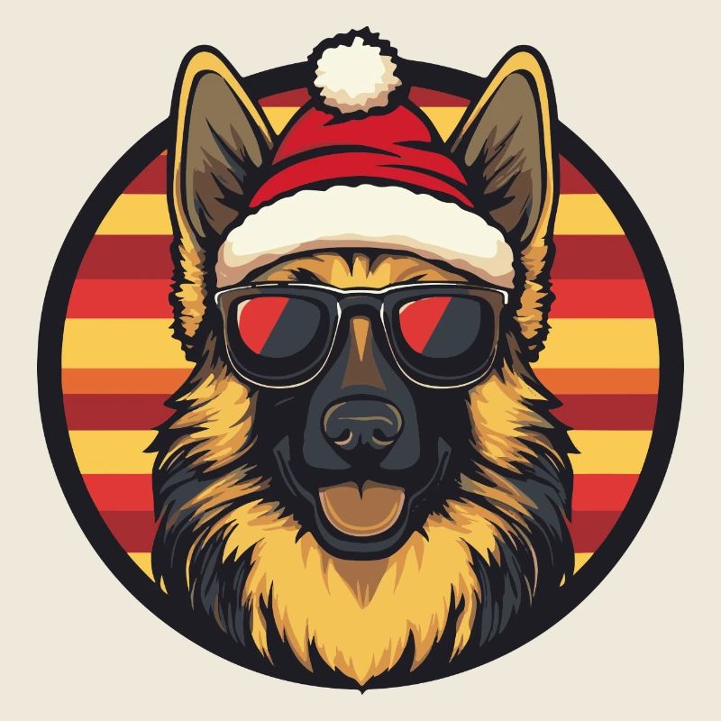 Schäferhund Hund Weihnachten Cool