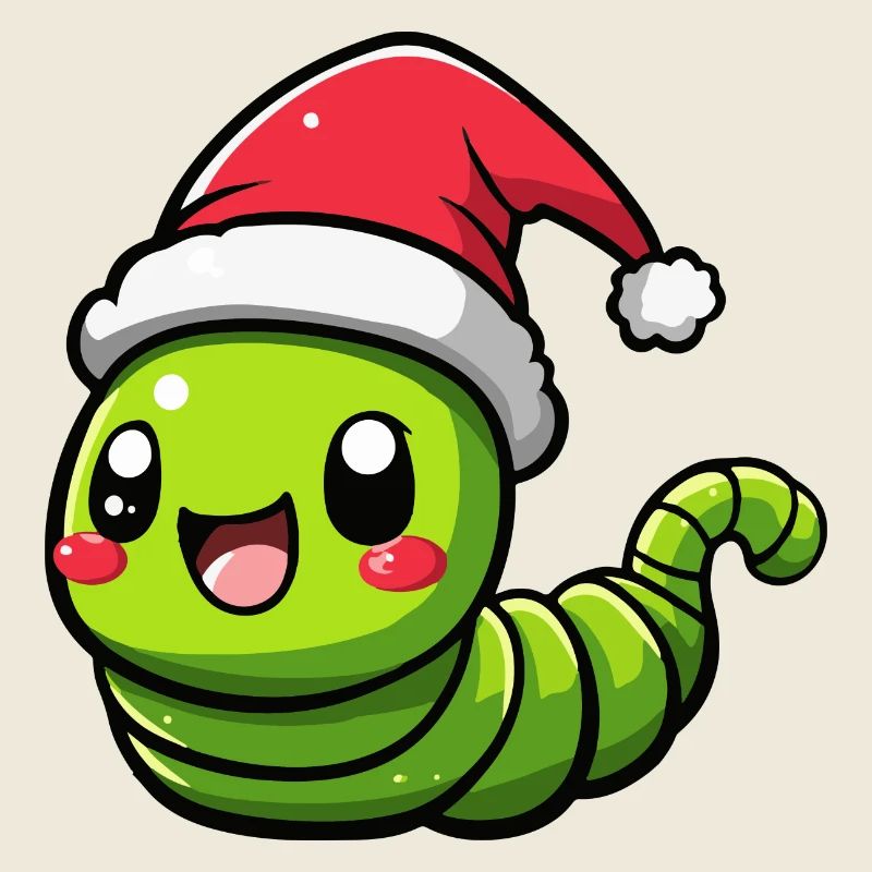 Worm Christmas Cute
