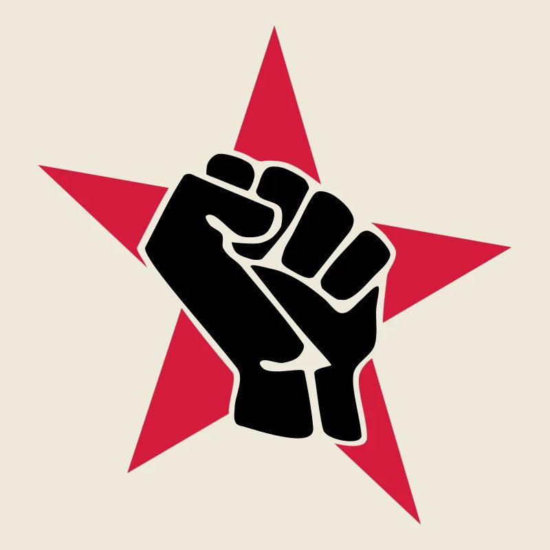 Roter Stern mit Faust