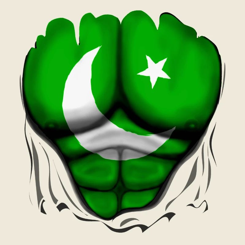 Pakistan Flag Ripped Muscles, six pack, chest
