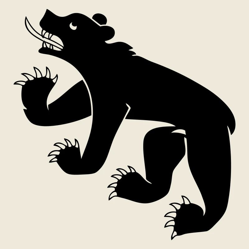 dessin d'un ours symbole drapeau de Berne Suisse