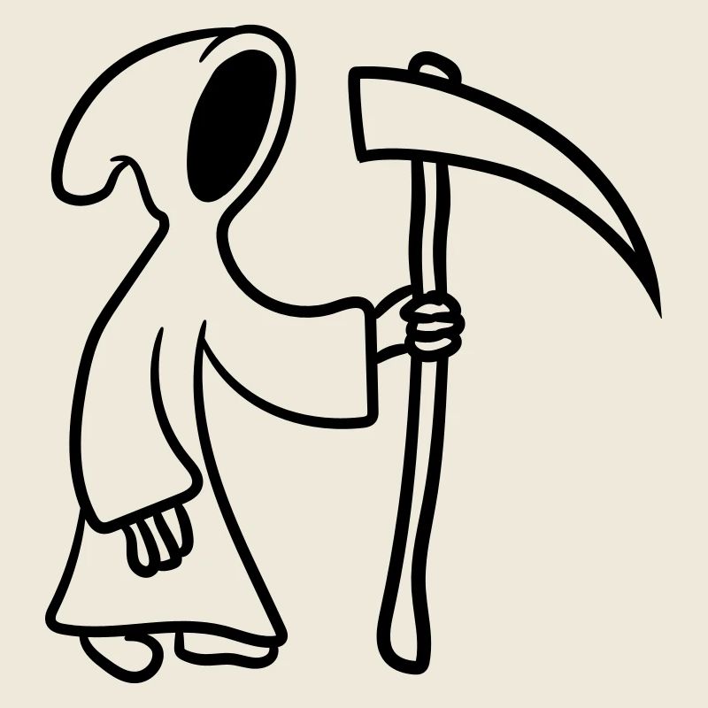 Comic cartoon death with Scythe