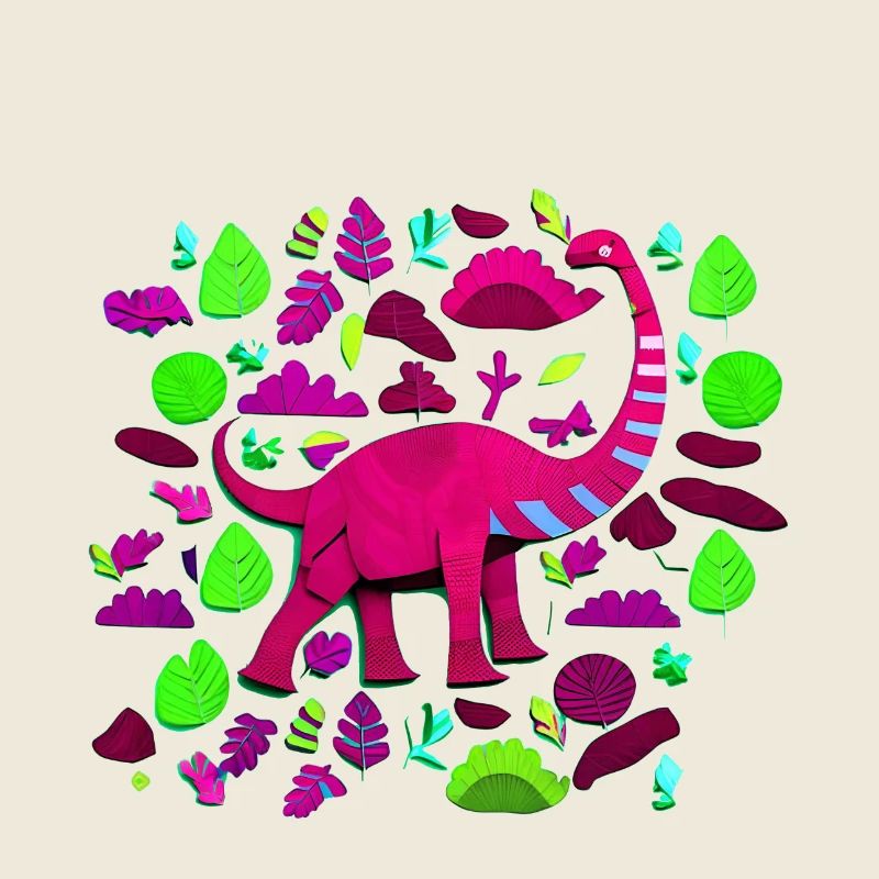 Pinker Brontosaurus im Wald