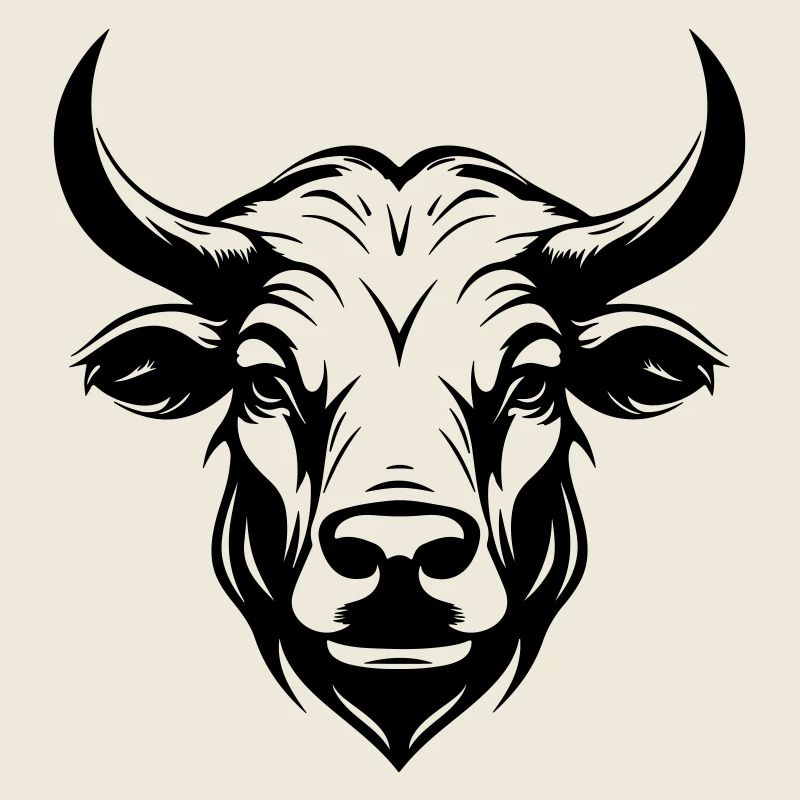 Silhouette de tête de cornes de taureau