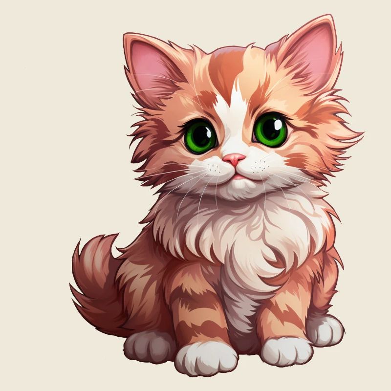Cat brown with green eyes