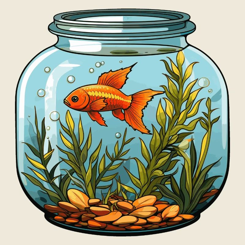 Aquarium mit Goldfisch