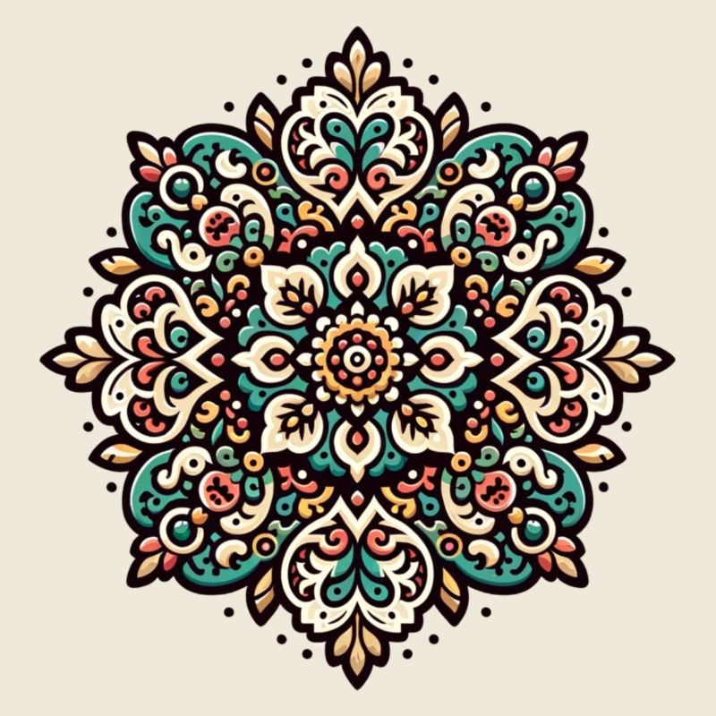 Clear mandala pattern inspired by Persian art