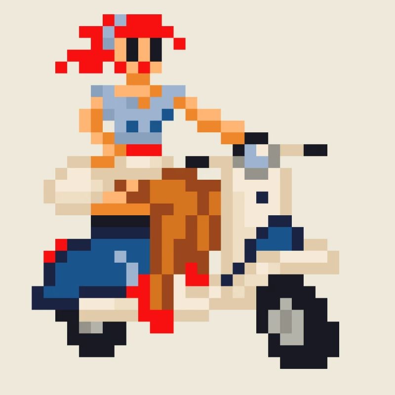 pixel pinup: scooter