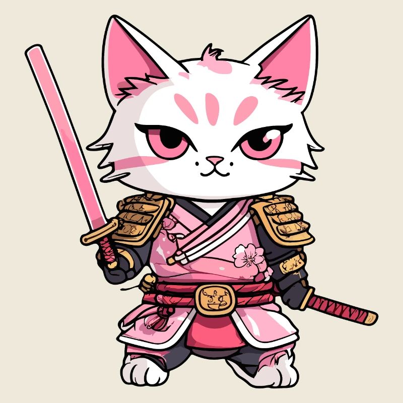 Samurai Katze & Kirschblüten #9