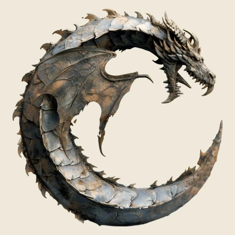 Buchstabe "C" im Drachendesign.