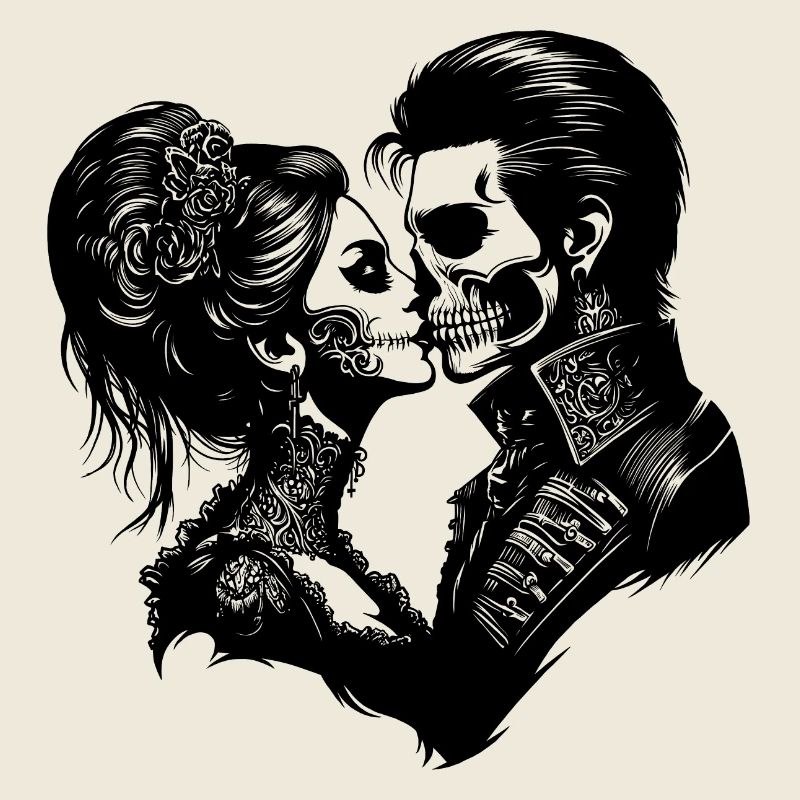 Romantisches Paar Illustration mit Liebe