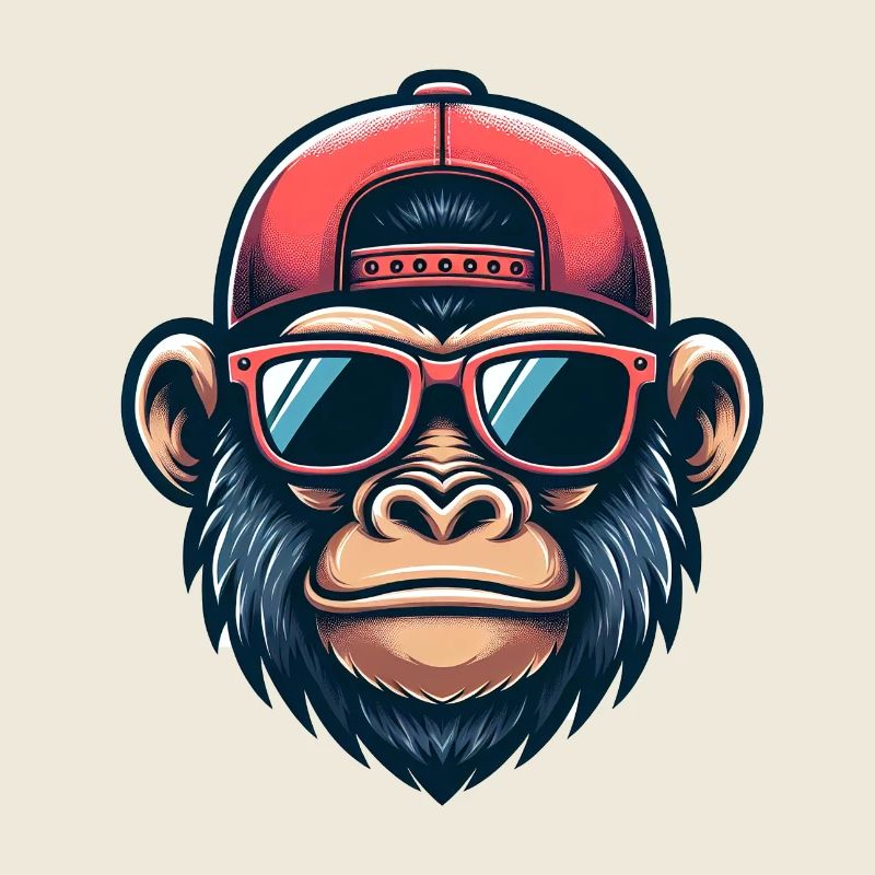 Gorilla with Basecap and Sunglasses