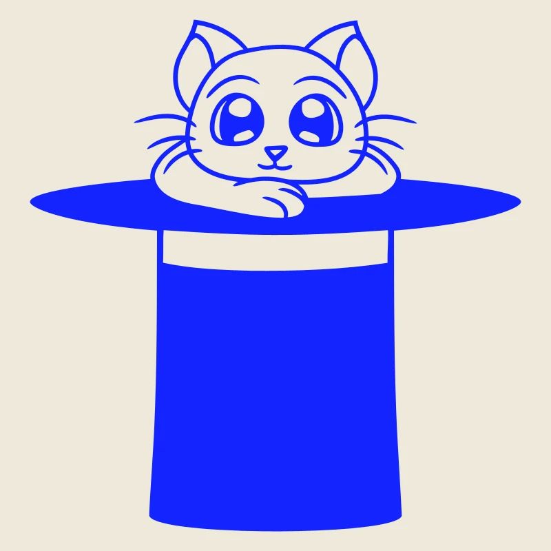 Chapeau haut de forme magique enchanté Chat sorcier