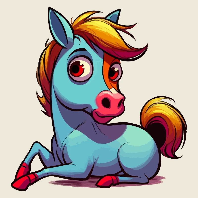 Cheval de dessin animé coloré
