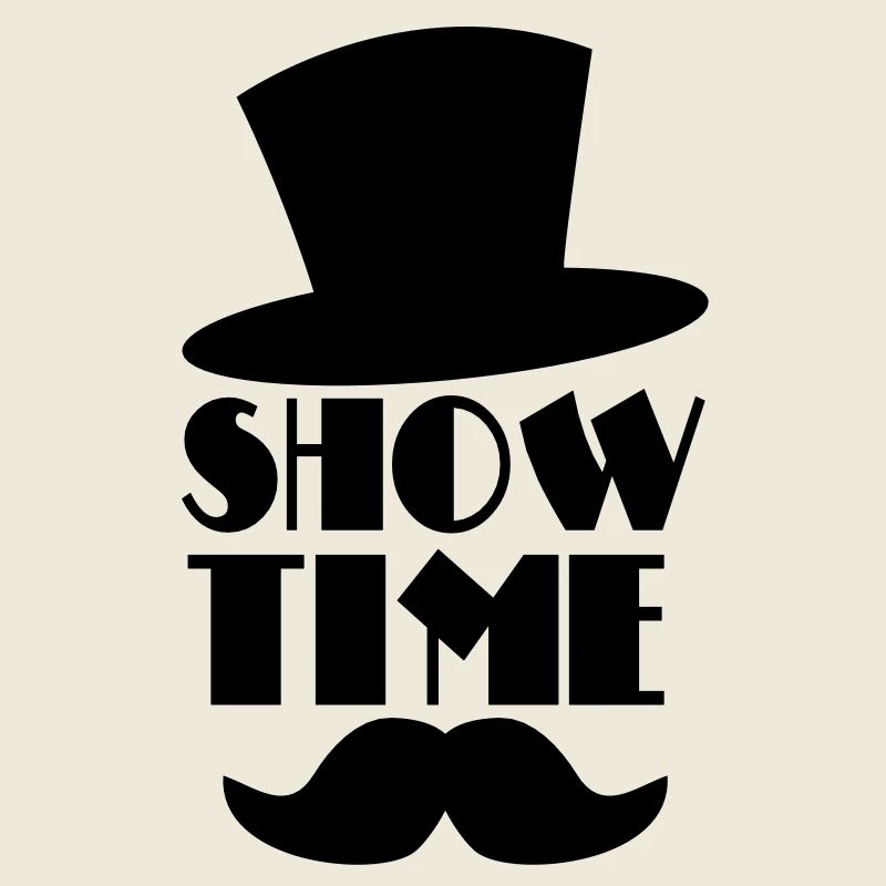 SHOW TIME clown circus hat and moustache