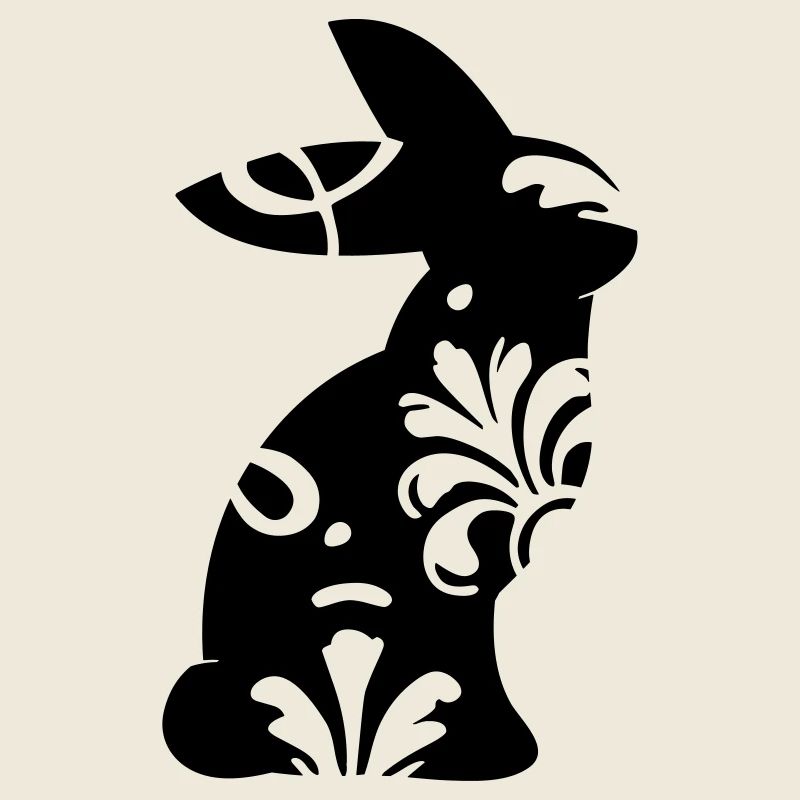 Hasen Silhouette mit Ornamenten