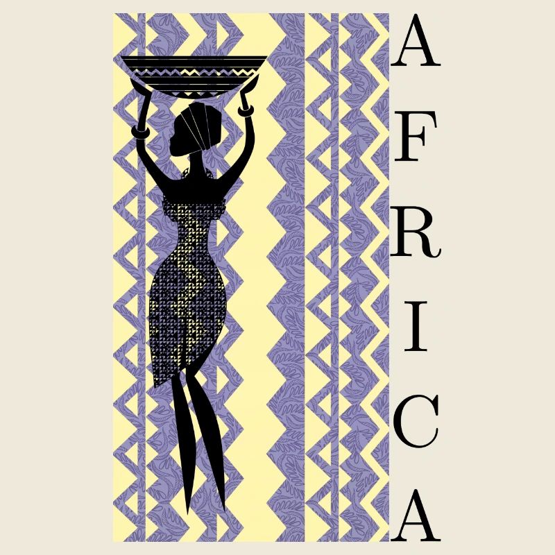 Silhouette africaine avec panier