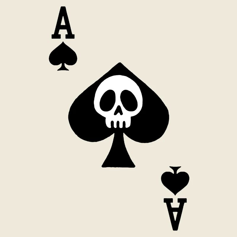 crâne et as de pique