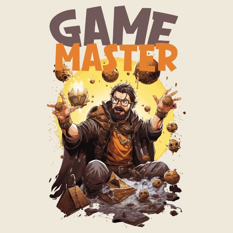 Maître de jeu avec des dés volants – RPG Nerd
