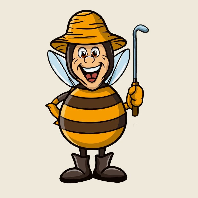 funny beekeeper as bee