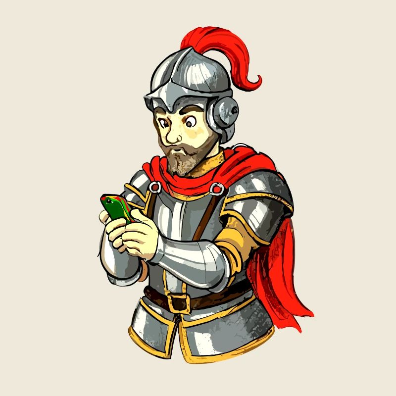 Chevalier avec smartphone