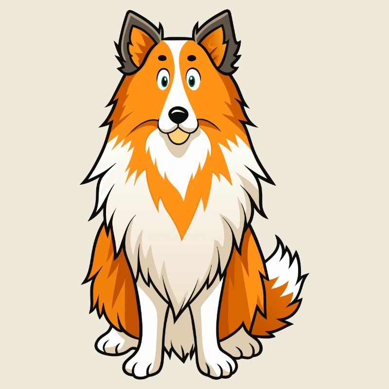 Alert Shetland Schäferhund Digitale Kunst