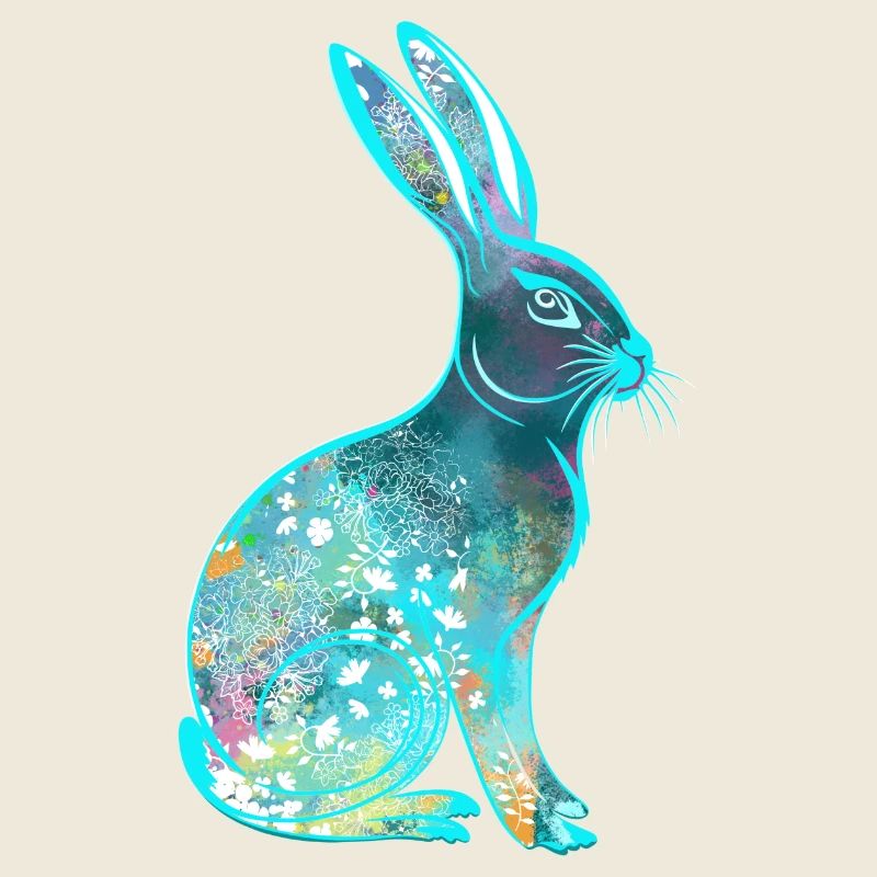 Aquarelle De Lapin De Pâques Coloré