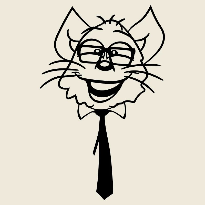Smart Nerd Cat Lunettes à monture de corne Lunettes Geek Tie