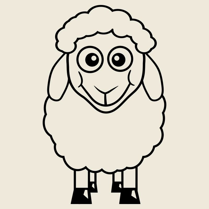 Sheep Baby Stands Cute Cute Lamb Child Cool Comic