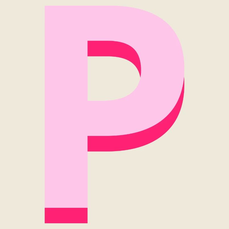 Lettre p rose pop et moderne