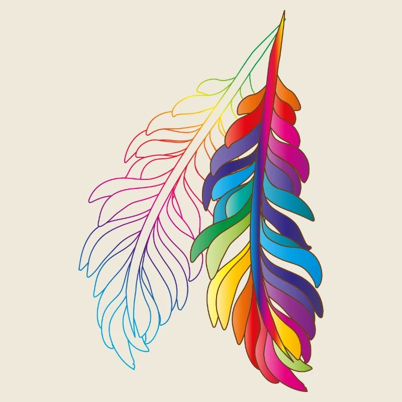 Regenbogenfedern – farbenfrohes Boho-Design