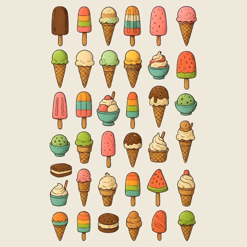 Bunte Eiscreme Vielfalt