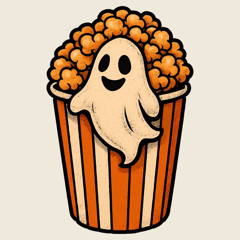 Popcorn ghost in the popcorn pot