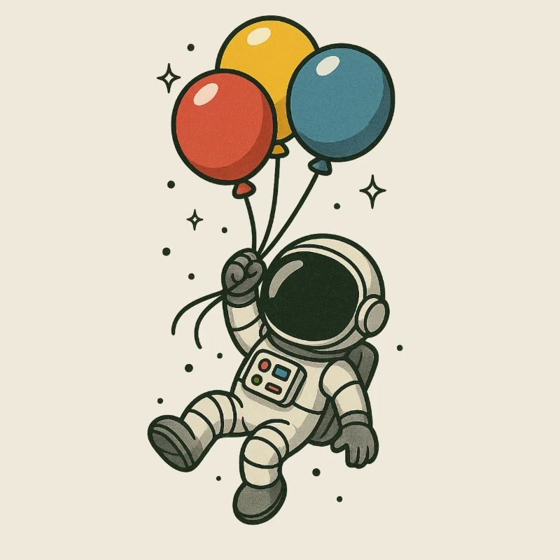 Astronaut mit Ballons