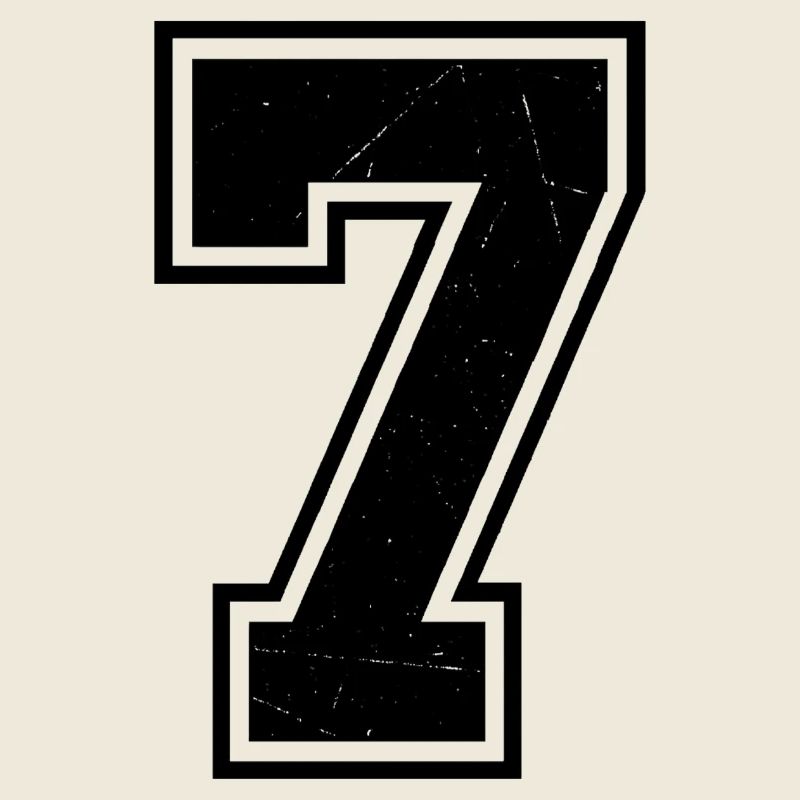 Chiffre Grunge Seven avec texture rayée