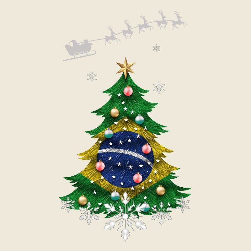 Sapin de Noël avec drapeau du Brésil
