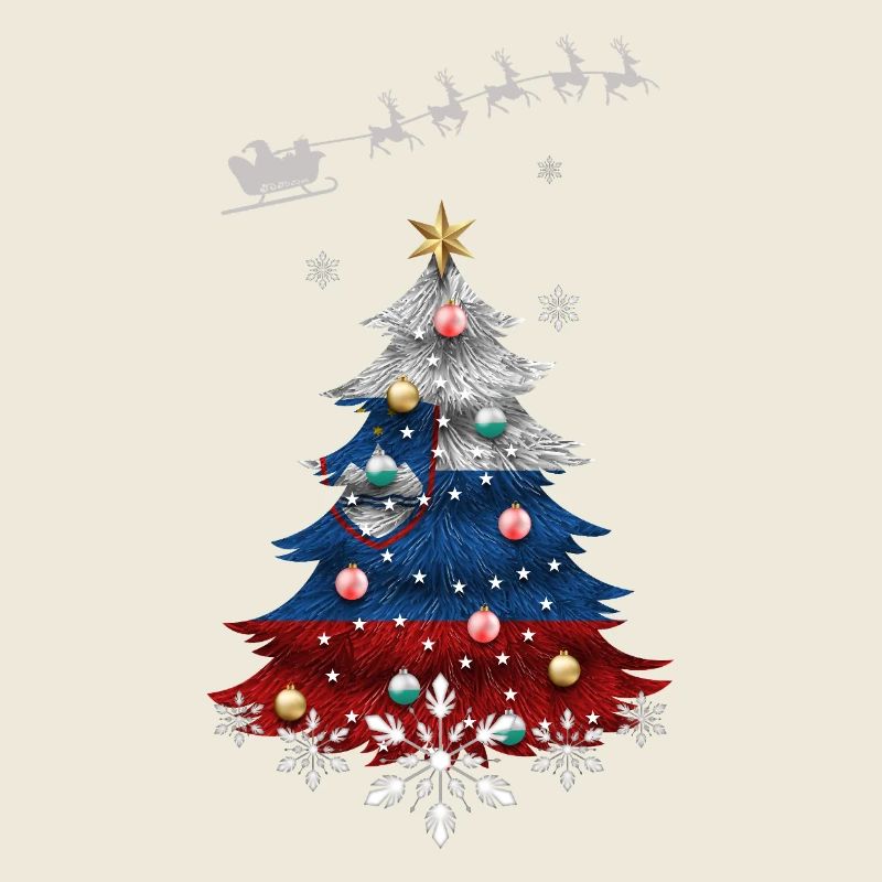 Christmas tree with Slovenia flag