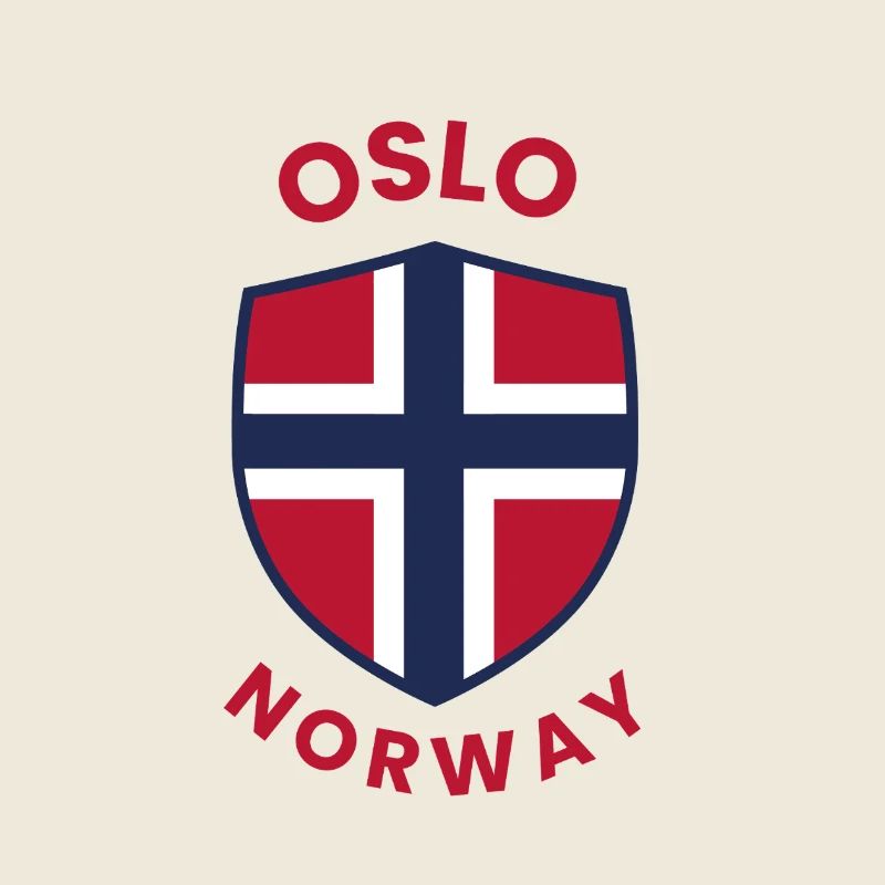 Oslo Norway Shield with flag