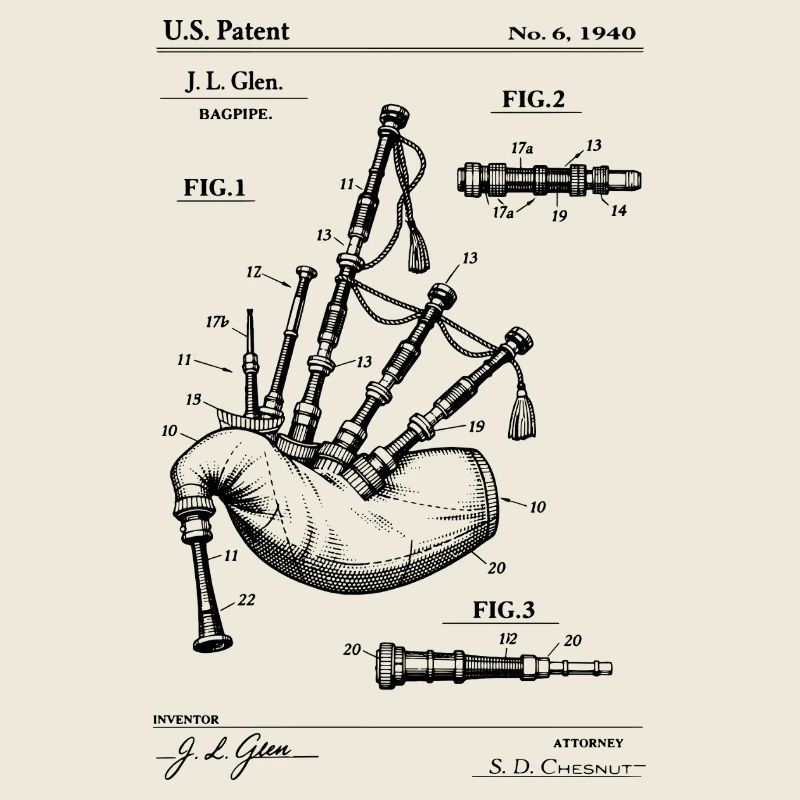 T-shirt médiéval design de plan de cornemuse