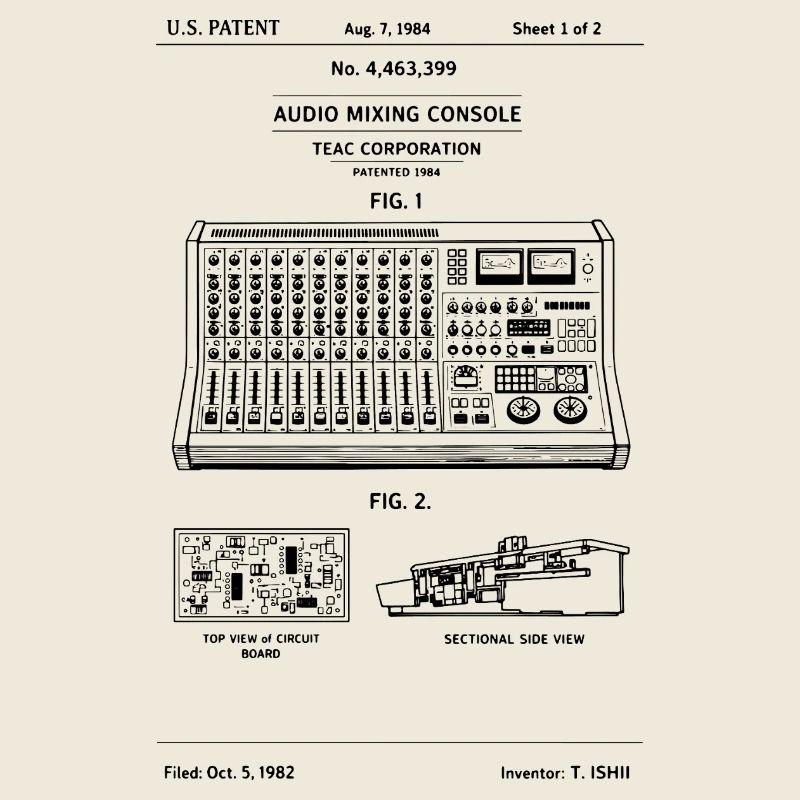 DJ Console Keyboard Music Patent Print