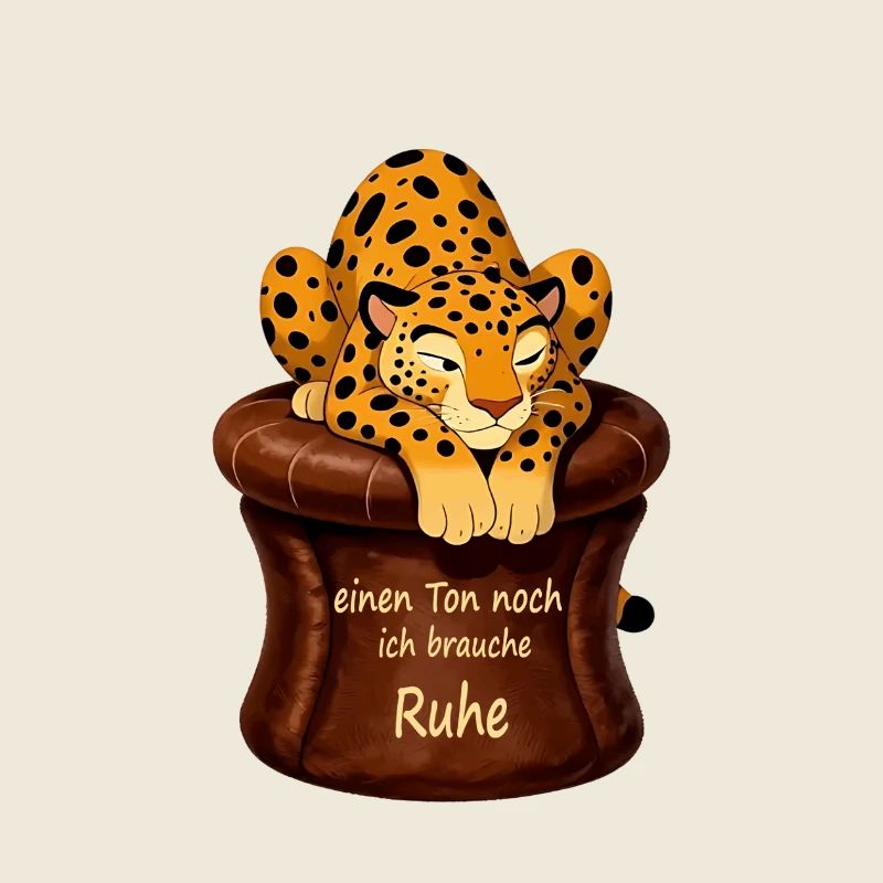 Leopard in Ruhe auf Kuschelsessel