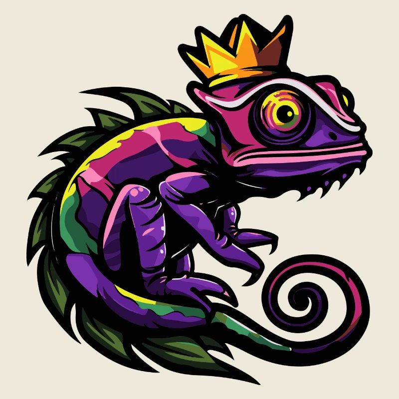 Couronne de bande dessinée caméléon