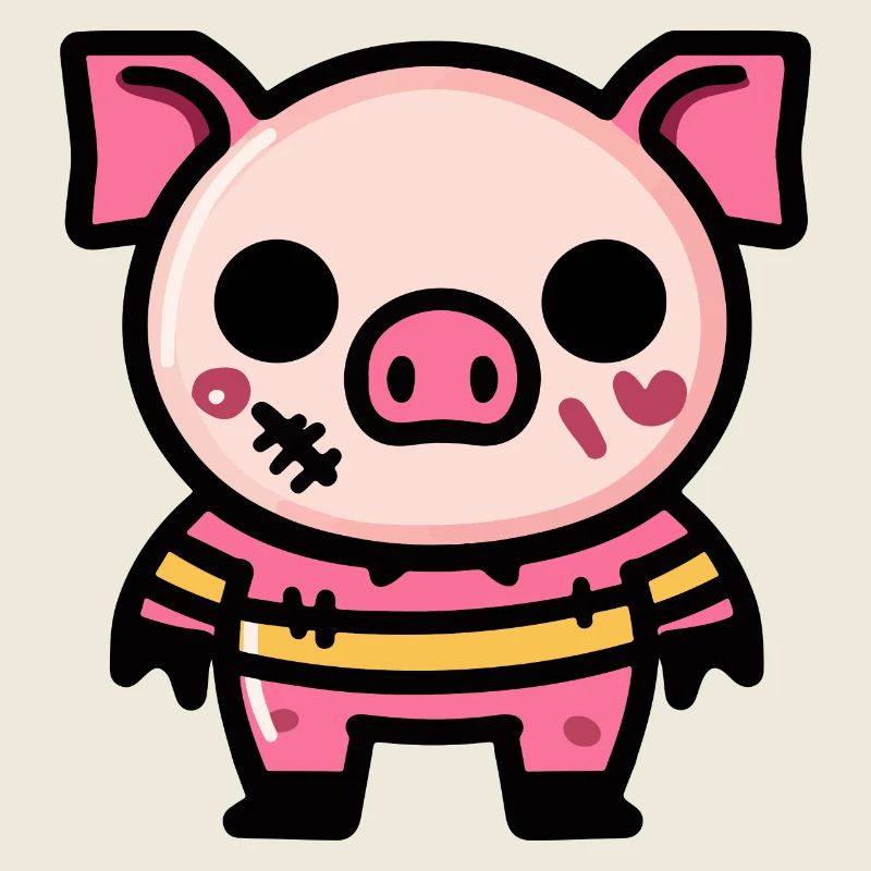Schwein Halloween Comic Zombie