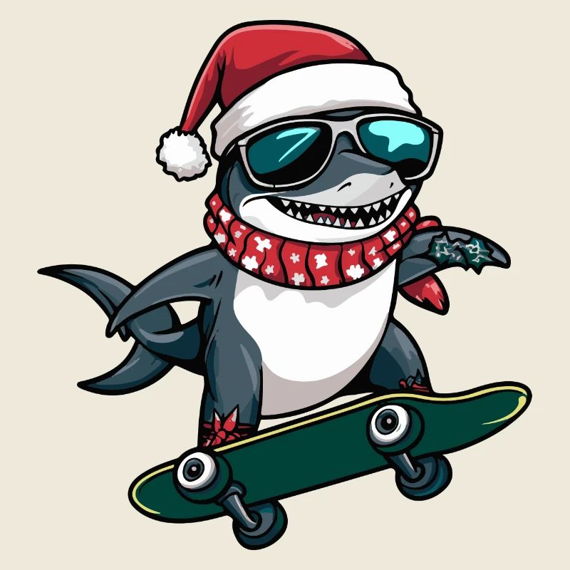 requin Noël drôle