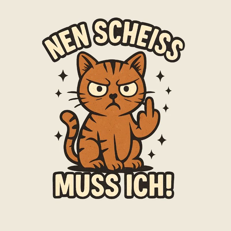 Drôle de chat avec un dicton effronté 'a shit