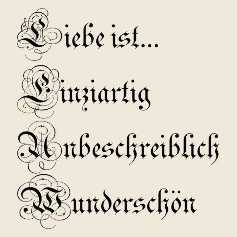 Liebe ist... Spruch