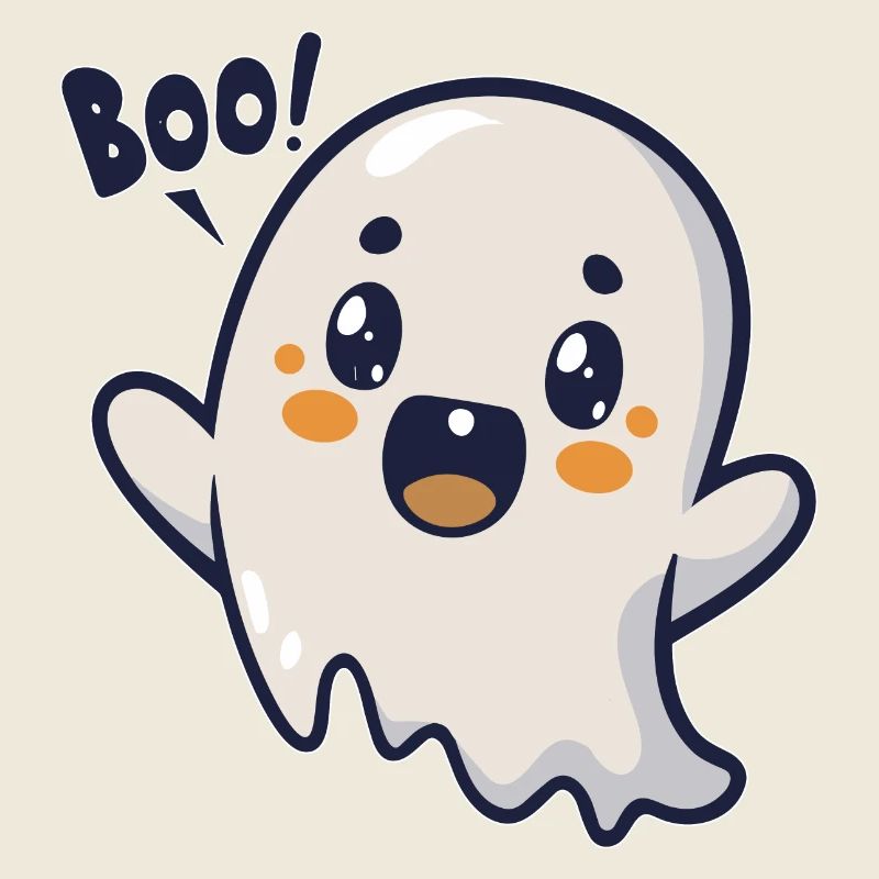 Spooky Cute Kawaii Ghost Design – Boo