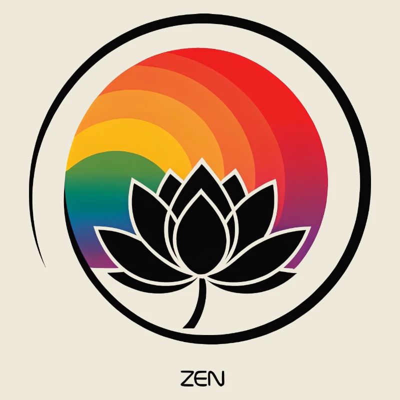 Zen Rainbow Logo: Fun and Creative