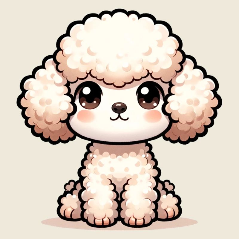 Illustration numérique de caniche mignon